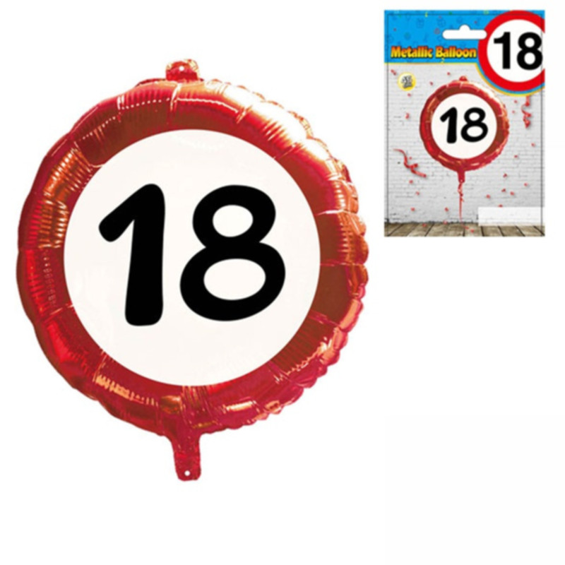 Udo Schmidt Folien Ballon 18. Geburtstag ca. 45 cm aus Folie glänzende Partydekoration für die Volljährigkeit